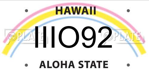 IIIO92 Hawaii License Plate
