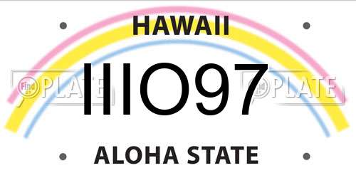 IIIO97 Hawaii License Plate
