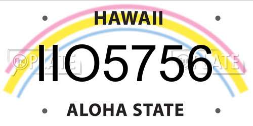 IIO5756 Hawaii License Plate