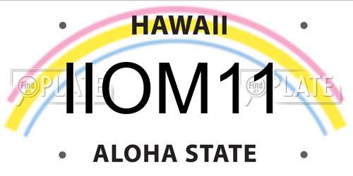 IIOM11 Hawaii License Plate
