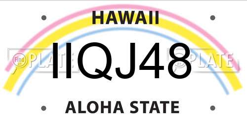 IIQJ48 Hawaii License Plate