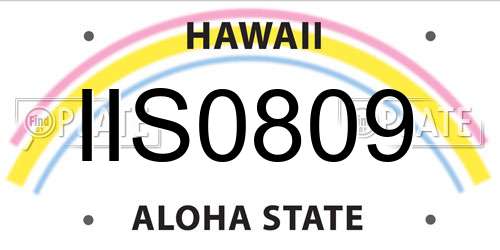 IIS0809 Hawaii License Plate