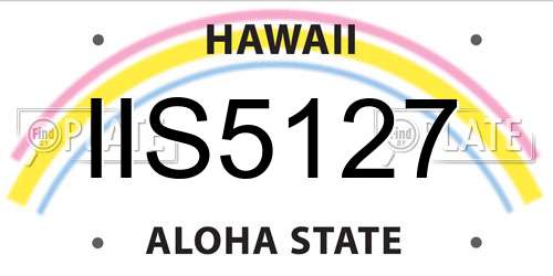 IIS5127 Hawaii License Plate