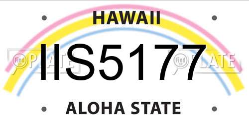 IIS5177 Hawaii License Plate