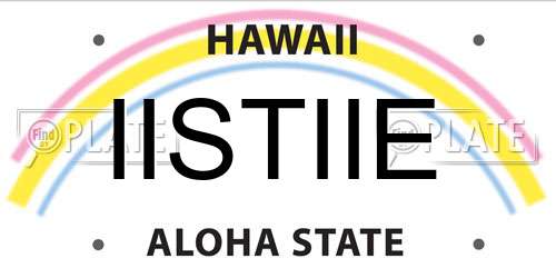 IISTIIE Hawaii License Plate