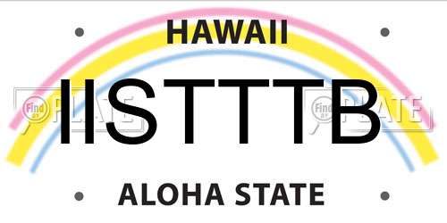 IISTTTB Hawaii License Plate