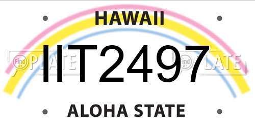 IIT2497 Hawaii License Plate