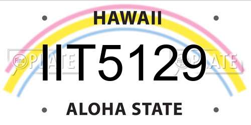 IIT5129 Hawaii License Plate