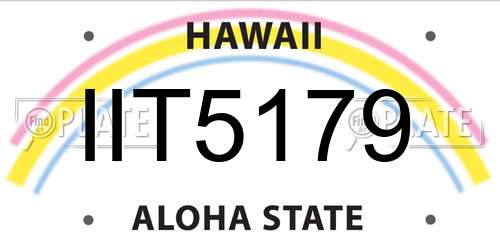 IIT5179 Hawaii License Plate