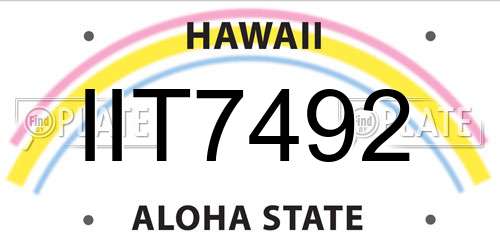 IIT7492 Hawaii License Plate