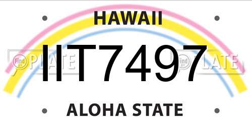 IIT7497 Hawaii License Plate