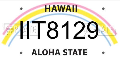 IIT8129 Hawaii License Plate
