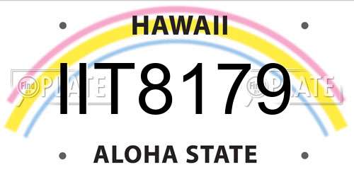 IIT8179 Hawaii License Plate