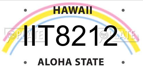 IIT8212 Hawaii License Plate