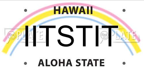 IITSTIT Hawaii License Plate