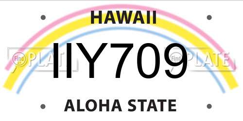 IIY709 Hawaii License Plate