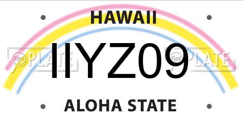 IIYZ09 Hawaii License Plate