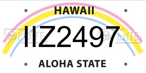 IIZ2497 Hawaii License Plate