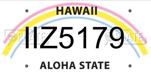 IIZ5179 Hawaii License Plate