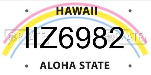 IIZ6982 Hawaii License Plate