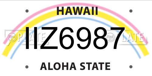 IIZ6987 Hawaii License Plate