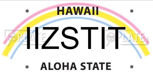 IIZSTIT Hawaii License Plate