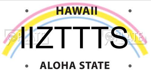 IIZTTTS Hawaii License Plate