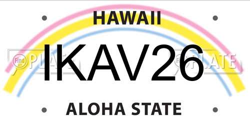 IKAV26 Hawaii License Plate