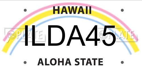 ILDA45 Hawaii License Plate