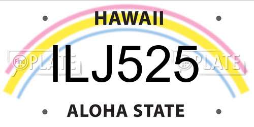 ILJ525 Hawaii License Plate
