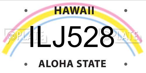 ILJ528 Hawaii License Plate