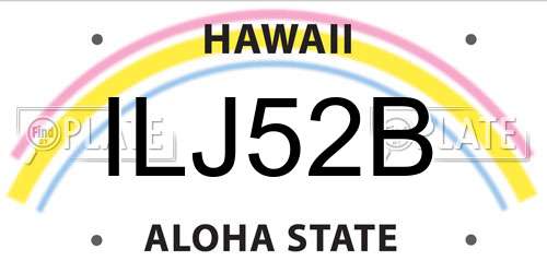 ILJ52B Hawaii License Plate