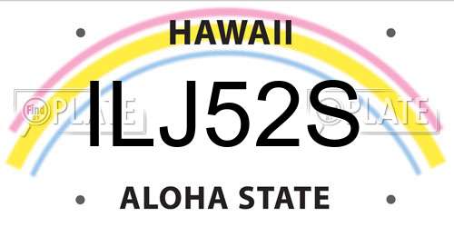 ILJ52S Hawaii License Plate