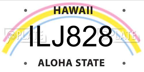 ILJ828 Hawaii License Plate