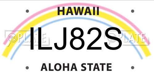 ILJ82S Hawaii License Plate