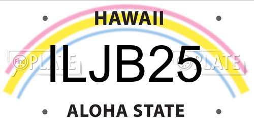 ILJB25 Hawaii License Plate