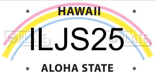 ILJS25 Hawaii License Plate