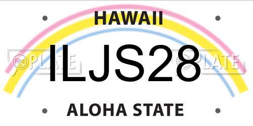 ILJS28 Hawaii License Plate