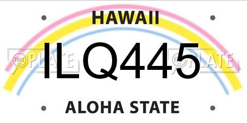 ILQ445 Hawaii License Plate
