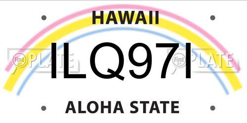 ILQ97I Hawaii License Plate