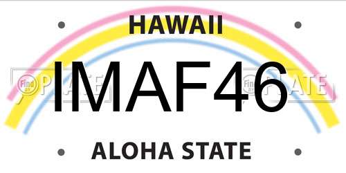 IMAF46 Hawaii License Plate