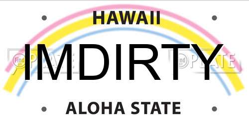 IMDIRTY Hawaii License Plate