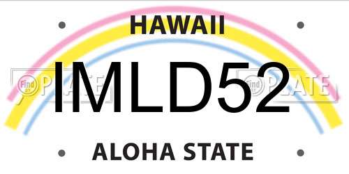 IMLD52 Hawaii License Plate