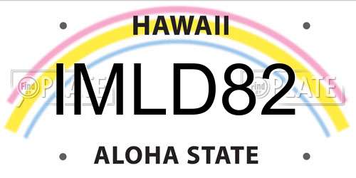 IMLD82 Hawaii License Plate
