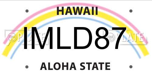 IMLD87 Hawaii License Plate