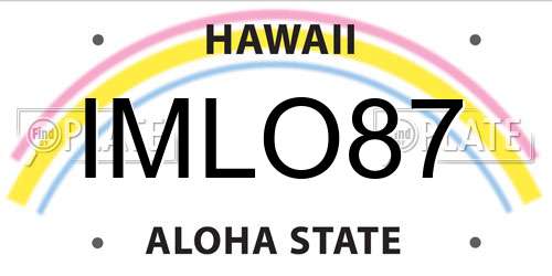 IMLO87 Hawaii License Plate