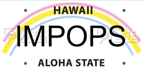 IMPOPS Hawaii License Plate