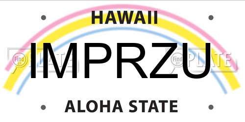 IMPRZU Hawaii License Plate