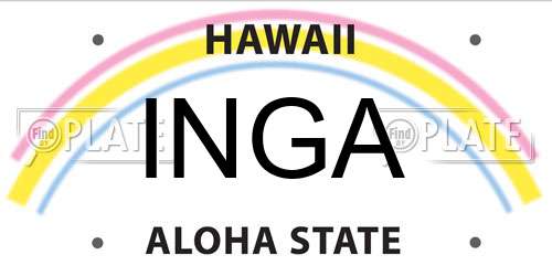 INGA Hawaii License Plate