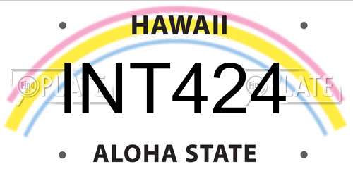 INT424 Hawaii License Plate